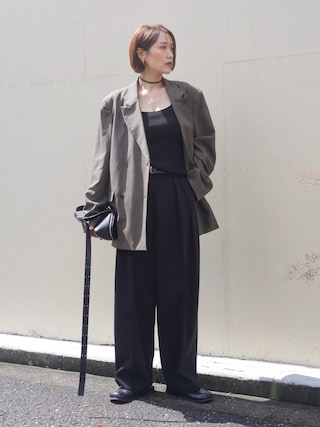 「TODAYFUL(トゥデイフル)のTwill Double Jacket(テーラードジャケット)」を使った、金子三記(miki)さん(レディース・170cm)の秋コーディネート