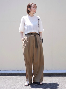 「アイテム（アクセサリー）」を使った、金子三記(miki)さん（レディース・170cm）の夏コーディネート