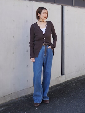 「mou（モウ）のアイテム」を使った、金子三記(miki)さん（レディース・170cm）の秋コーディネート