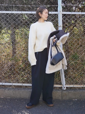 「anuke（アンヌーク）のアイテム」を使った、金子三記(miki)さん（レディース・170cm）の冬コーディネート