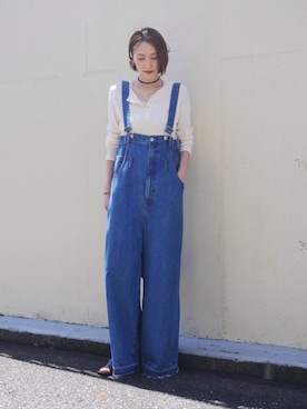 「アイテム（チョーカー）」を使った、金子三記(miki)さん（レディース・170cm）の秋コーディネート