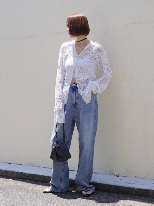 「TODAYFUL(トゥデイフル)のCrochet Lace Shirts(シャツ/ブラウス)」を使った、金子三記(miki)さん(レディース・170cm)の春コーディネート