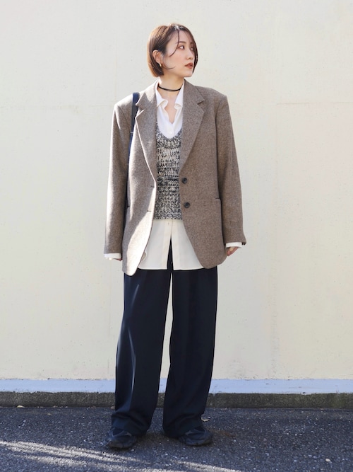 Herringbone Wool Jacket（テーラードジャケット）｜anuke（アンヌーク