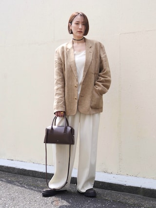 「TODAYFUL（トゥデイフル）のBoyfriend Linen Jacket（テーラードジャケット）」を使った、金子三記(miki)さん（レディース・170cm）の春コーディネート