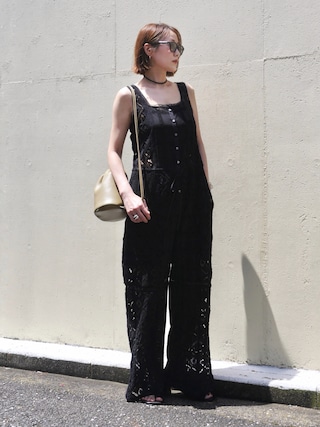 「PRANK PROJECT(プランクプロジェクト)の【2026Summer Pre-Order】コットンレースジャンプスーツ / Cotton Lace Jumpsuit(つなぎ/オールインワン)」を使った、金子三記(miki)さん(レディース・170cm)の夏コーディネート
