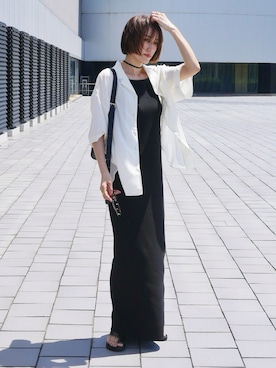 「アイテム（ショルダーバッグ）」を使った、金子三記(miki)さん（レディース・170cm・40代）の夏コーディネート