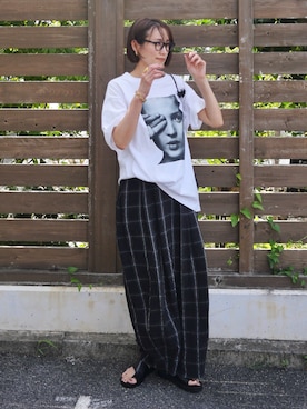 「アイテム（ピアス（両耳用））」を使った、金子三記(miki)さん（レディース・170cm）の夏コーディネート