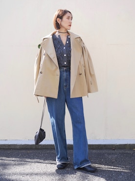 「アイテム（ピアス（両耳用））」を使った、金子三記(miki)さん（レディース・170cm）の秋コーディネート