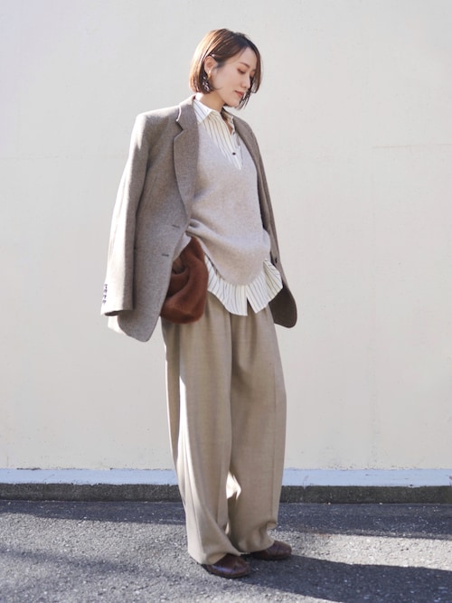 Herringbone Wool Jacket（テーラードジャケット）｜anuke（アンヌーク