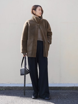 「anuke（アンヌーク）のアイテム」を使った、金子三記(miki)さん（レディース・170cm）の冬コーディネート