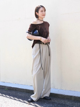 「アイテム（リング）」を使った、金子三記(miki)さん（レディース・170cm）の秋コーディネート
