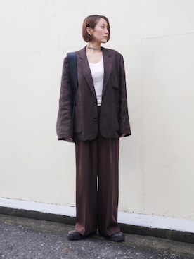 「アイテム（テーラードジャケット）」を使った、金子三記(miki)さん（レディース・170cm）の春コーディネート