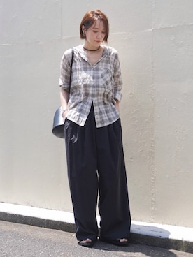 「menue（メヌエ）のアイテム」を使った、金子三記(miki)さん（レディース・170cm）の夏コーディネート