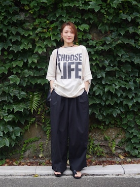 「menue（メヌエ）のアイテム」を使った、金子三記(miki)さん（レディース・170cm）の夏コーディネート