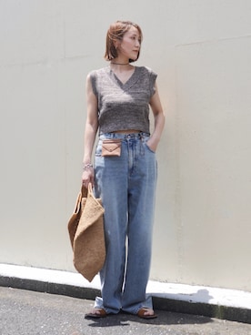 「NOGLE（ノグル）のアイテム」を使った、金子三記(miki)さん（レディース・170cm）の夏コーディネート