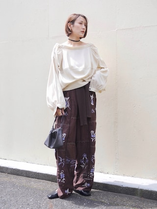 「CANAL JEAN(キャナルジーン)のEl mar レザーミニショルダーバッグ(ショルダーバッグ)」を使った、金子三記(miki)さん(レディース・170cm)の春コーディネート