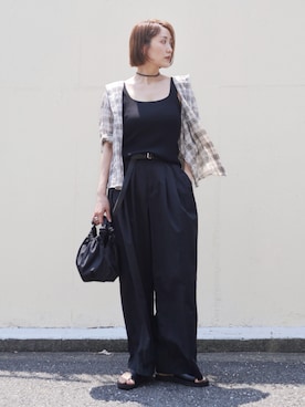 「menue（メヌエ）のアイテム」を使った、金子三記(miki)さん（レディース・170cm）の夏コーディネート