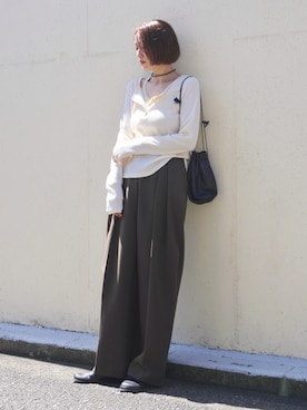 「CENE（セネ）のアイテム」を使った、金子三記(miki)さん（レディース・170cm）の秋コーディネート