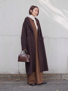 「アイテム（リング）」を使った、金子三記(miki)さん（レディース・170cm）の冬コーディネート