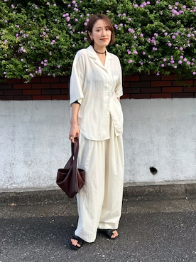 「アイテム（アクセサリー）」を使った、金子三記(miki)さん（レディース・170cm・40代）の夏コーディネート