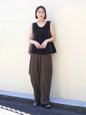 「アイテム（ピアス（両耳用））」を使った、金子三記(miki)さん（レディース・170cm）の秋コーディネート