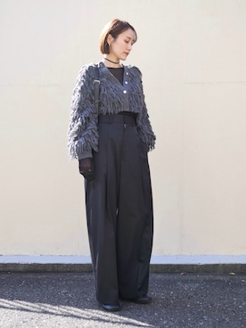 「アイテム（リング）」を使った、金子三記(miki)さん（レディース・170cm）の秋コーディネート