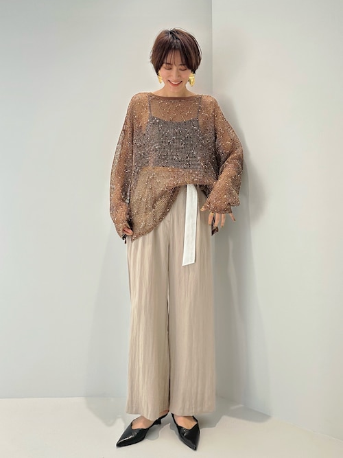 新品　Dou Dou 【WEB限定】 ネップメッシュプルオーバー　オフホワイト WEB限定】メッシュプルオーバー（Tシャツ/カットソー）｜DouDou