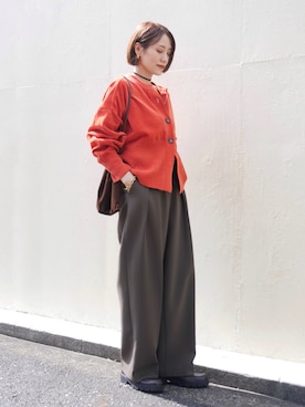 「アイテム（バッグ）」を使った、金子三記(miki)さん（レディース・170cm・40代）の秋コーディネート