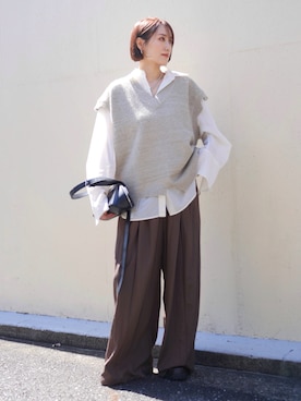 金子三記(miki)さん（骨格ナチュラル・レディース・170cm）の秋コーディネート