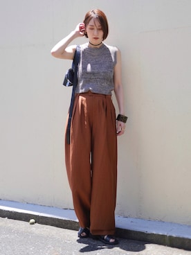 「CENE（セネ）のアイテム（ピアス（両耳用））」を使った、金子三記(miki)さん（レディース・170cm）の夏コーディネート
