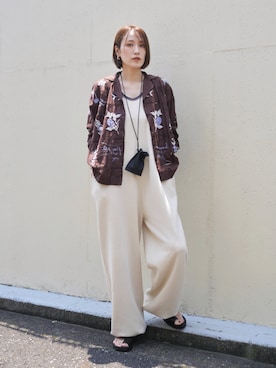 「menue（メヌエ）のアイテム」を使った、金子三記(miki)さん（レディース・170cm）の夏コーディネート