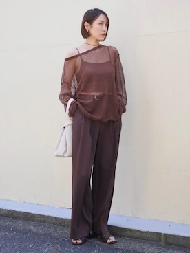 「アイテム（チョーカー）」を使った、金子三記(miki)さん（レディース・170cm）の夏コーディネート