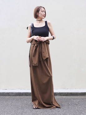 「GOLDY（ゴールディ）のアイテム」を使った、金子三記(miki)さん（レディース・170cm）の夏コーディネート