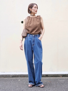 「アイテム（シャツ/ブラウス）」を使った、金子三記(miki)さん（レディース・170cm・40代）の夏コーディネート