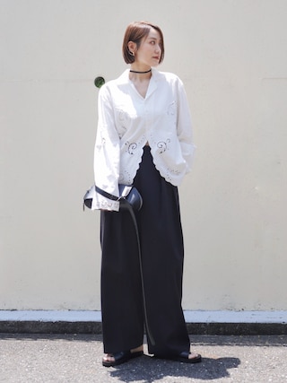 「menue（メヌエ）のフラットヒール トングサンダル（サンダル）」を使った、金子三記(miki)さん（レディース・170cm）の春コーディネート