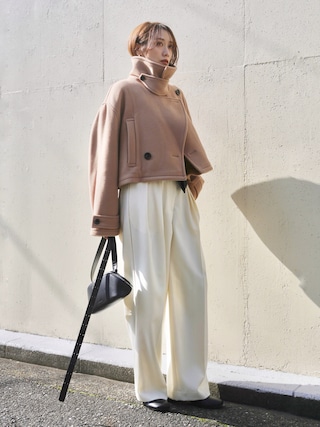 「CREDONA(クレドナ)の【THE C】ICHIGUN PANTS/イチグンパンツ(スラックス)」を使った、金子三記(miki)さん(レディース・170cm)の冬コーディネート