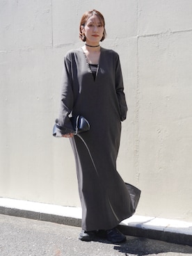 「アイテム（ワンピース）」を使った、金子三記(miki)さん（レディース・170cm）の秋コーディネート