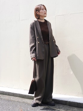 「アイテム（エコバッグ/サブバッグ）」を使った、金子三記(miki)さん（レディース・170cm）の秋コーディネート