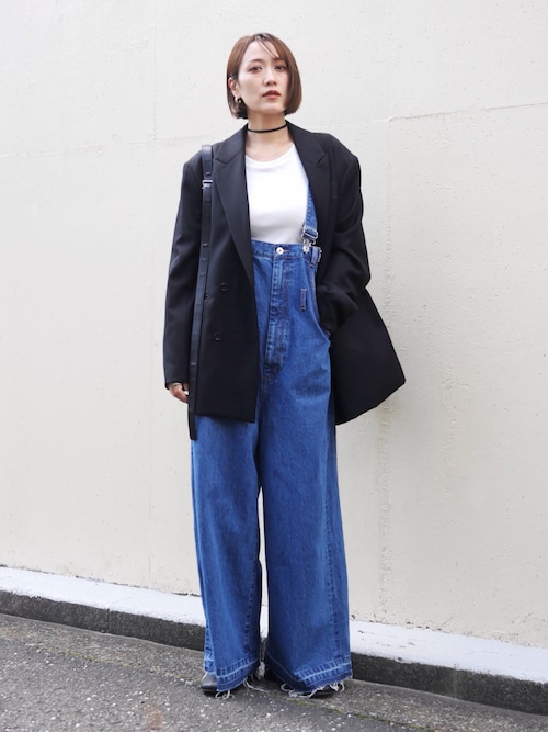 「PRANK PROJECT(プランクプロジェクト)のオーバーウエスト2WAYサロペット/Loose Waist Two-way Salopette Pants(サロペット/オーバーオール)」を使った、金子三記(miki)さん(レディース・170cm)の春コーディネート