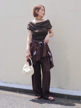 「Firsthand（ファーストハンド）のアイテム」を使った、金子三記(miki)さん（レディース・170cm）の夏コーディネート
