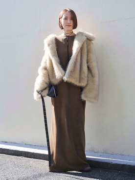 「CENE（セネ）のアイテム」を使った、金子三記(miki)さん（レディース・170cm）の冬コーディネート