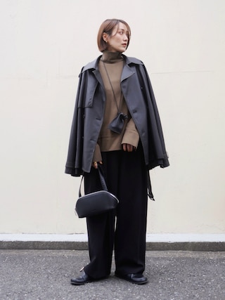 「TODAYFUL(トゥデイフル)のBonding Wide Trousers(その他パンツ)」を使った、金子三記(miki)さん(レディース・170cm)の冬コーディネート