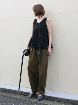 「アイテム（リング）」を使った、金子三記(miki)さん（レディース・170cm）の秋コーディネート