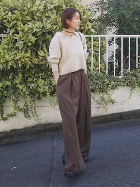 金子三記(miki)さん（レディース・170cm）の秋コーディネート