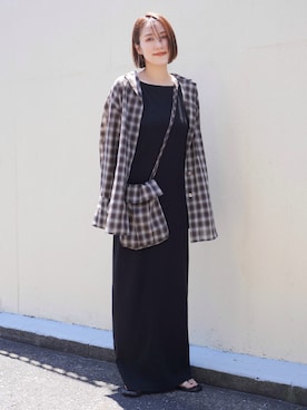 「アイテム（アクセサリー）」を使った、金子三記(miki)さん（レディース・170cm・40代）の夏コーディネート