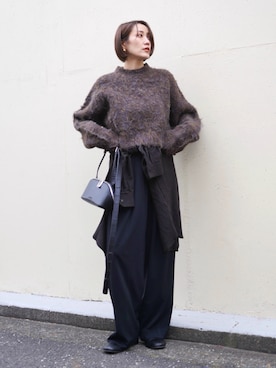 「9ban（キューバン）のアイテム」を使った、金子三記(miki)さん（レディース・170cm）の冬コーディネート