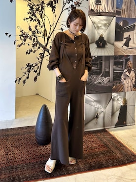 「アイテム（つなぎ/オールインワン）」を使った、金子三記(miki)さん（レディース・170cm）の秋コーディネート