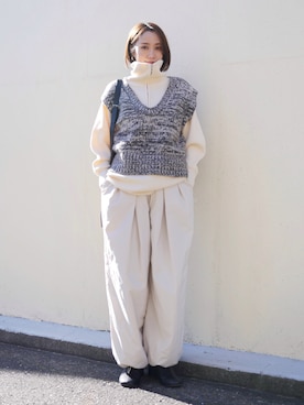 「hellam（へラム）のアイテム」を使った、金子三記(miki)さん（レディース・170cm）の冬コーディネート