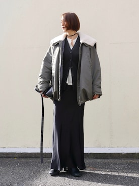 「GALLEST（ギャレスト）のアイテム」を使った、金子三記(miki)さん（レディース・170cm）の冬コーディネート