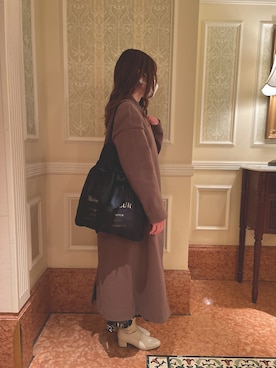 「花柄」｜「アイテム（チェスターコート）」を使った、ma✿さん（レディース・154cm）の春コーディネート